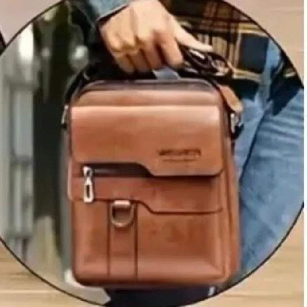 NWT WEIXIER Vintage Brown Shoulder Spacious Multi-Pocket Office Travel Bag